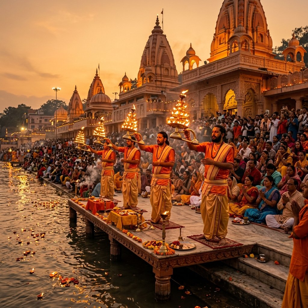 Ganga Aarti for Religious & Temple Events